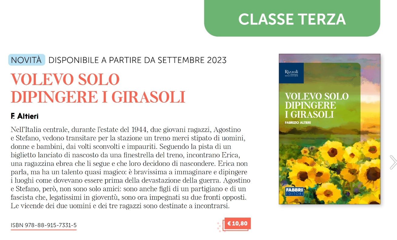 CLICCA QUI PER TROVARE IL RAPPRESENTANTE A CUI CHIEDERE LA COPIA OMAGGIO PER L'INSEGNANTE Volevo solo dipingere i girasoli