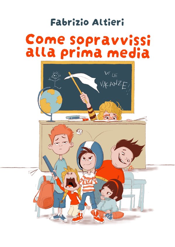 Copertina della nuova edizione di Come sopravvissi alla prima media di Fabrizio Altieri, illustrata da Alessia Bandini