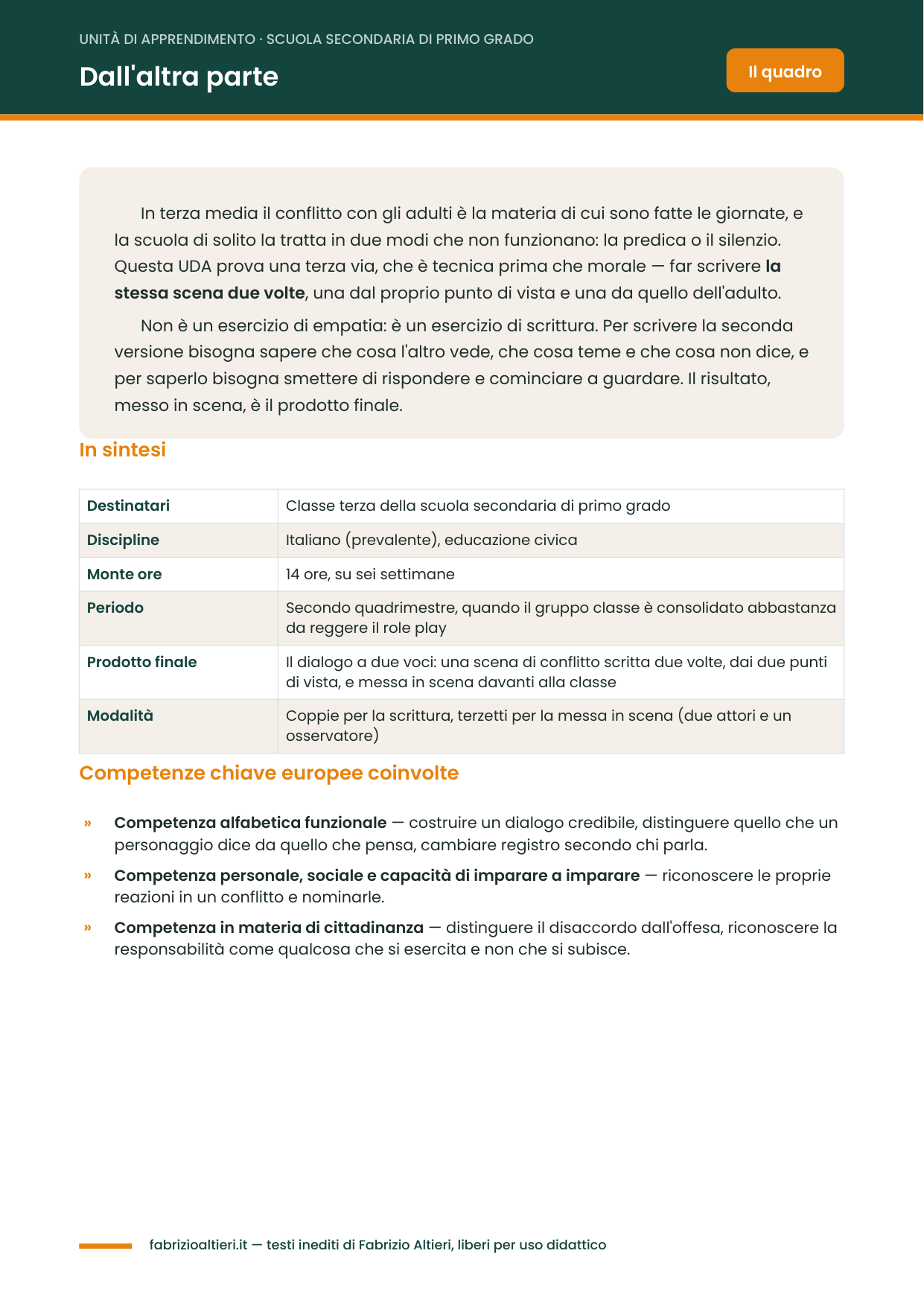 UDA sulla responsabilità e sul confronto fra adolescenti e adulti per la classe terza della secondaria di primo grado